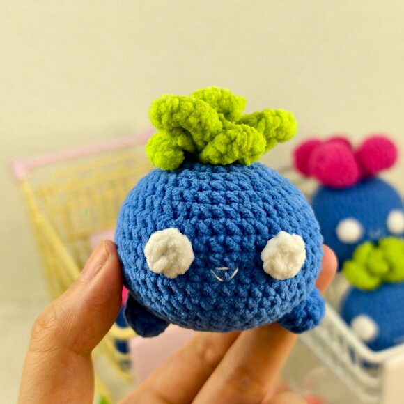 Handmade Amigurumi Crochet Pokemon Oddish Plushie - Picture 1 of 6